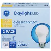 GE LED Daylight Classic Shape Light Bulbs Non-Dimmable 12w