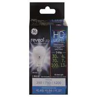 GE Reveal LED HD+ Light Bulb 3-Way Non-Dimmable 30w/70w/100w