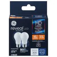 GE Reveal LED HD+ Light Bulbs Frosted Dimmable 40W