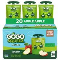 GoGo squeeZ Apple Apple Applesauce Pouches Family Size - 20 ct