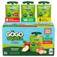 GoGo squeeZ Variety Pack Applesauce Pouches Family Size - 20 ct
