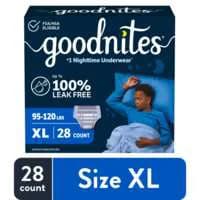 Goodnites Boys XL Nighttime Underwear 95-140+ lb