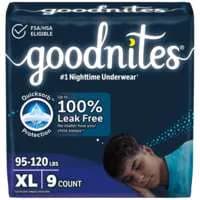GoodNites Boys XL Nighttime Underwear 95-140+ lb