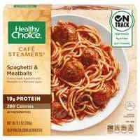 Healthy Choice Cafe Steamers Spaghetti & Meatballs 19g Protein Frozen Meal