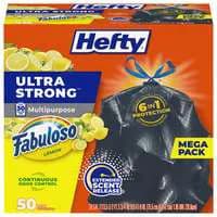 Hefty Ultra Strong Fabuloso Lemon Multipurpose Drawstring Bags 30 Gallon