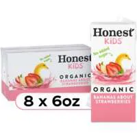 Honest Kids Organic Bananas About Strawberries Juice Drink Boxes - 8 pk