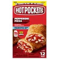 HOT POCKETS Pepperoni Pizza Garlic Buttery Crust Sandwiches - 12 ct Frozen