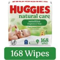 Huggies Natural Care Sensitive Fragrance Free Baby Wipes Pop-Top - 3 pk