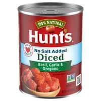 Hunt's 100% Natural No Salt Added Diced Tomatoes w/Basil Garlic & Oregano