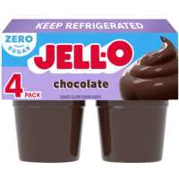 Jell-O Zero Sugar Chocolate Pudding Snack Cups - 4 ct