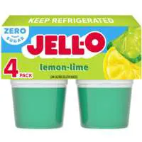 Jell-O Zero Sugar Lemon-Lime Gelatin Snack Cups - 4 ct