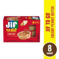 Jif To Go Creamy Peanut Butter Portable Snack Cups - 8 ct