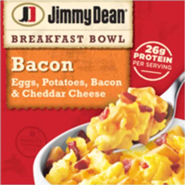 Jimmy Dean Bacon Eggs Potatoes & Cheddar Cheese Breakfast Bowl Frozen Meal