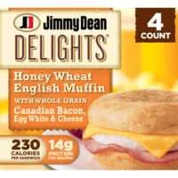 Jimmy Dean Delights Canadian Bacon Honey Wheat English MuƯin - 4 ct