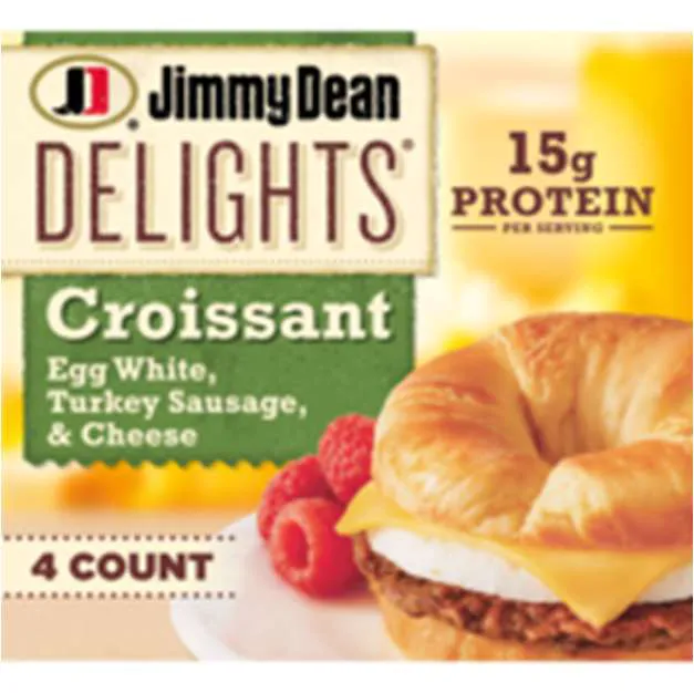 Jimmy Dean Delights Turkey Sausage Egg White Cheese Croissant Sandwich 4ct