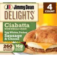 Jimmy Dean Egg Whites Turkey Sausage & Cheese Ciabatta Sandwiches - 4 ct