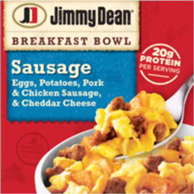 Jimmy Dean Sausage Eggs Potatoes & Cheddar Breakfast Bowl Frozen Meal