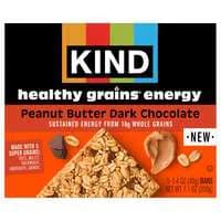KIND Healthy Grains Energy Gluten Free Peanut Butter Dark Choc Bars - 5 ct