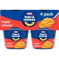 Kraft Triple Cheese Mac & Cheese Dinner Microwaveable Cup - 4 ct