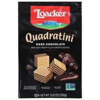 Loacker Quadratini Bite Size Dark Chocolate Wafer Cookies