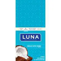 LUNA Organic Gluten Free Chocolatey Dipped Coconut Protein Snack Bars 15ct