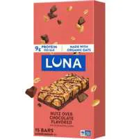 LUNA Organic Gluten Free Nutz Over Chocolate Protein Snack Bars - 15 ct