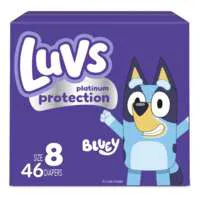 Luvs Platinum Protection Bluey Size 8 Baby Diapers 46+ lbs