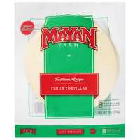 Mayan Farm Traditional Recipe Soft Taco Size Flour Tortillas 8 Inch - 8 ct