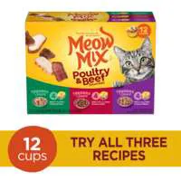 Meow Mix Poultry & Beef Favorites Variety Pack Adult Wet Cat Food - 12 ct