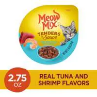 Meow Mix Tenders in Sauce Tuna & Whole Shrimp Adult Wet Cat Food