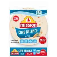 Mission Carb Balance Keto Super Soft Flour Tortilla Wraps Fajita - 8 ct