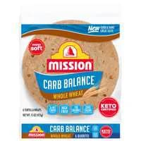 Mission Carb Balance Whole Wheat Super Soft Burrito Tortilla Wraps - 6 ct
