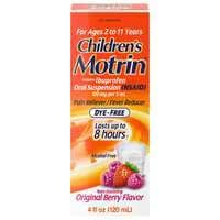 Motrin Children's Pain Fever Dye-Free Berry Ibuprofen Oral Suspension