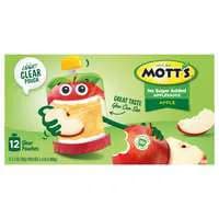 Mott's No Sugar Added Unsweetened Apple Applesauce Pouches - 12 ct
