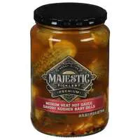 Mt. Olive Majestic Picklery Medium Heat Hot Sauce Kosher Baby Dill Pickles