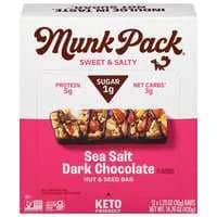 Munk Pack Keto Sea Salt Dark Chocolate Nut & Seed Bars - 12 ct