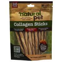 Natural Pet Collagen Sticks Peanut Butter Dog Chews - 20 ct