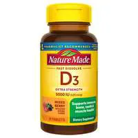 Nature Made Mixed Berry Flavor Extra Strength 5000IU Vitamin D3 Tablets