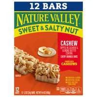 Nature Valley Sweet & Salty Nut Chewy Cashew Granola Bars - 12 ct