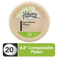 Nature's Promise Bamboo Compostable Luncheon Plates 8.8 Inch