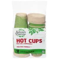 Nature's Promise Compostable Paper Hot Cups with Lids 12 oz