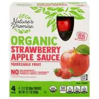 Nature's Promise Kids Organic Strawberry Applesauce Pouches - 4 ct