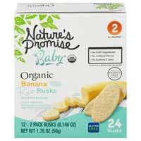 Nature's Promise Organic Baby Stage 2 Banana Rice Rusks - 24 ct