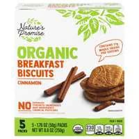 Nature's Promise Organic Cinnamon Breakfast Bars Biscuits - 5 ct