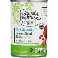 Nature's Promise Organic No Salt Added Petite Diced Tomatoes