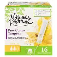 Nature's Promise Unscented Regular Pure Cotton Tampons