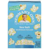 Newman's Own Microwave Popcorn Sea Salt - 3 ct