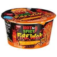 Nissin Hot & Spicy Fire Wok Chili Chicken Asian Noodles in Sauce Bowl