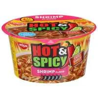 Nissin Hot & Spicy Shrimp Flavor Ramen Noodle Soup Bowl