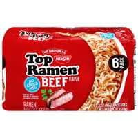 Nissin Top Ramen Beef Flavor Noodle Soup - 6 ct
